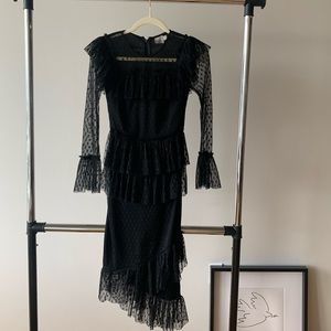 Mesh Lace Black Dress